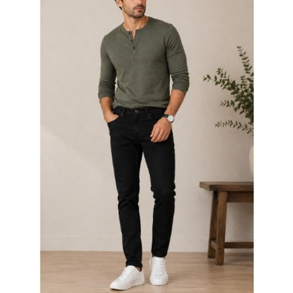 Mavi Men's Blue-Black James Skinny Fit Stretch Jeans Size 32 NWT